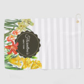 Waterverf Gele Oranje Lentbloemen Golfhanddoek (Horizontaal)