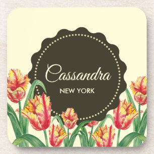 Waterverf gele papegaaiachtigen bier onderzetter