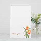 Waterverf gele papegaaiachtigen briefpapier (Staand voorkant)