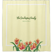 Waterverf gele papegaaiachtigen douchegordijn (Voorkant)