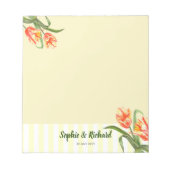 Waterverf Gele papegaaiachtigen Floral Art Wedding Notitieblok (Voorkant)