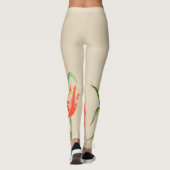 Waterverf gele papegaaiachtigen leggings (Achterkant)