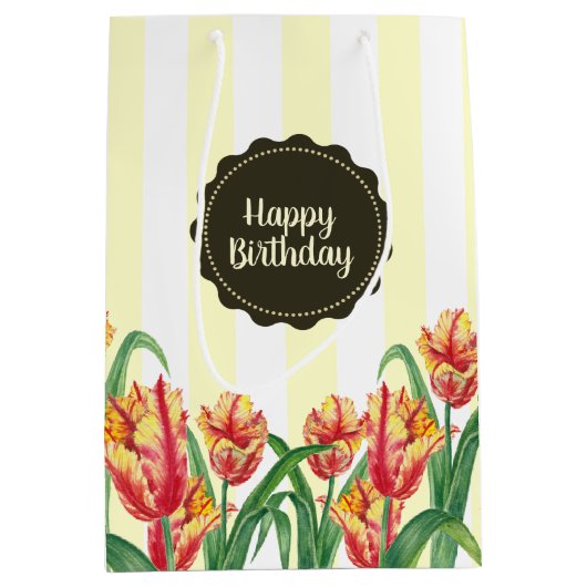 Waterverf gele papegaaiachtigen medium cadeauzakje (Voorkant)