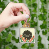 Waterverf gele papegaaiachtigen sleutelhanger (Hand)