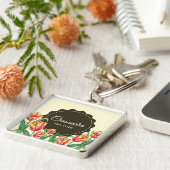 Waterverf gele papegaaiachtigen sleutelhanger (Zijkant)