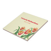 Waterverf gele papegaaiachtigen tegeltje (Zijkant)