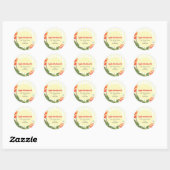 Waterverf gele papegaaien Floral Art Stripes Ronde Sticker (Vel)