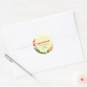 Waterverf gele papegaaien Floral Art Stripes Ronde Sticker (Envelop)