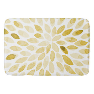 Waterverf gele penseelstreken badmat