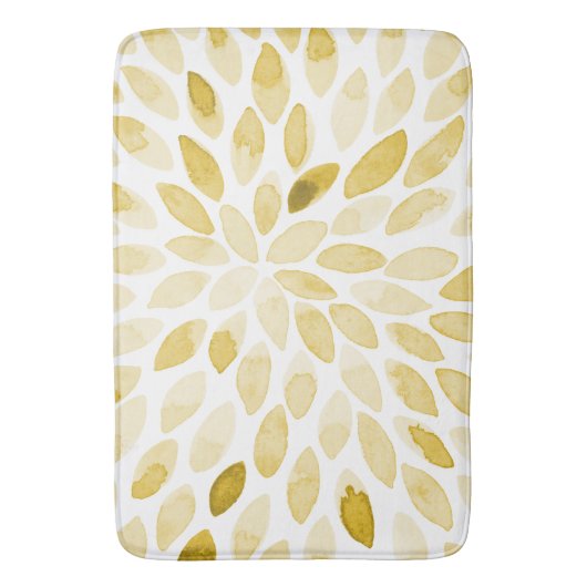 Waterverf gele penseelstreken badmat (Voorkant Verticaal)