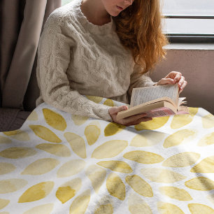 Waterverf gele penseelstreken fleece deken