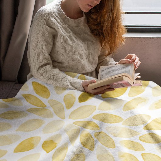 Waterverf gele penseelstreken fleece deken