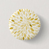 Waterverf gele penseelstreken ronde button 3,2 cm (Voorkant)