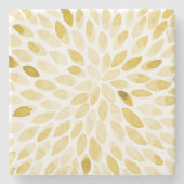 Waterverf gele penseelstreken stenen onderzetter (Voorkant)