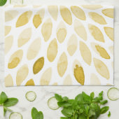 Waterverf gele penseelstreken theedoek (Gevouwen)