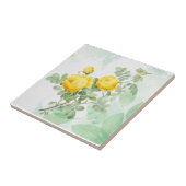 Waterverf Gele roodroos Natuur Ventilator Tegeltje (Zijkant)