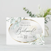 Waterverf Gele roos Mijn Bridesmaid Kaart (Staand voorkant)