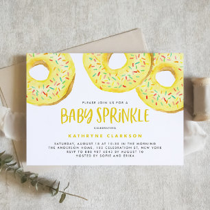 Waterverf Gele Sprinkle Donuts Baby Sprinkle Kaart