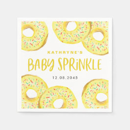 Waterverf Gele Strooidonuts Baby Sprinkle Servet