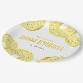 Waterverf Gele Strooidonuts Baby Strooi Papieren Bordje (Gekanteld)
