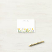 Waterverf gele Tulpen - aangepaste tekst Post-it® Notes (Op bureau)