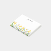Waterverf gele Tulpen - aangepaste tekst Post-it® Notes (Schuin)