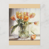 Waterverf gele tulpen briefkaart (Voorkant)