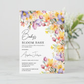 Waterverf Gele Vinblast-blommen Baby Shower Kaart (Staand voorkant)