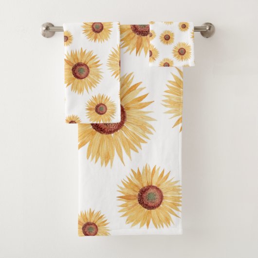 Waterverf Gele zonnebloem  Bad Handdoek (Insitu)