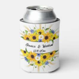 Waterverf gele zonnebloem bloem natuur Bruiloften Blikjeskoeler