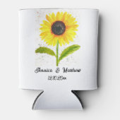 Waterverf gele zonnebloem bloem natuur Bruiloften Blikjeskoeler (Voorkant)