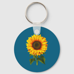 Waterverf gele zonnebloem botanische tuin zomer sleutelhanger