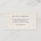 Waterverf Gele Zonnebloem Logo op Rustiek Linnen Visitekaartje (Achterkant)