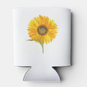 Waterverf gele zonnebloem natuur bruiloft blikjeskoeler (Achterkant)