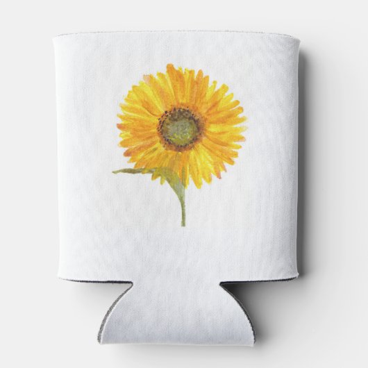 Waterverf gele zonnebloem natuur bruiloft blikjeskoeler (Achterkant)