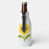 Waterverf gele zonnebloem natuur bruiloft flesjeskoeler (Fles Achterkant)