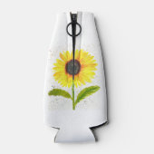 Waterverf gele zonnebloem natuur bruiloft flesjeskoeler (Achterkant)