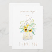 waterverf gele zonnebloem wenskaart kaart (Voorkant / Achterkant)