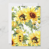 Waterverf Gele Zonnebloemen Doop Kaart (Achterkant)