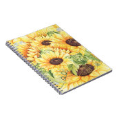Waterverf Gele Zonnebloemen Greenery Notitieboek (Rechterzijde)