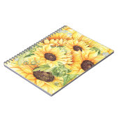 Waterverf Gele Zonnebloemen Greenery Notitieboek (Linkerzijde)