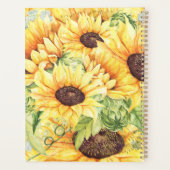 Waterverf Gele Zonnebloemen Greenery Planner (Achterkant)