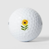 Waterverf gele zonnebloemen waterverf golfballen (Voorkant)