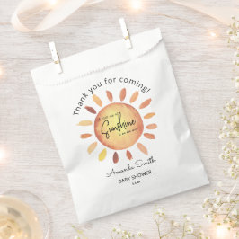 Waterverf Gelige Zon Bedankt Baby Shower Bedankzakje