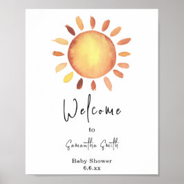 Waterverf Gelige Zonneschijn Welkom Poster