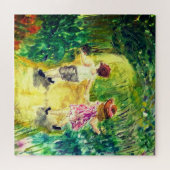 Waterverf - Geluk - Kute Little Girl en Boy Legpuzzel (Horizontaal)