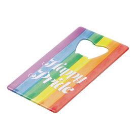 Waterverf Gelukkig Pride Regenboog Creditkaart Flessenopener