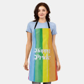 Waterverf Gelukkig Pride Regenboog Schort (Gedragen)