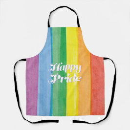 Waterverf Gelukkig Pride Regenboog Schort