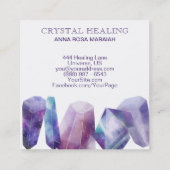 * Waterverf Gem Cosmos Gemstone Universe Crystals Vierkante Visitekaartje (Achterkant)